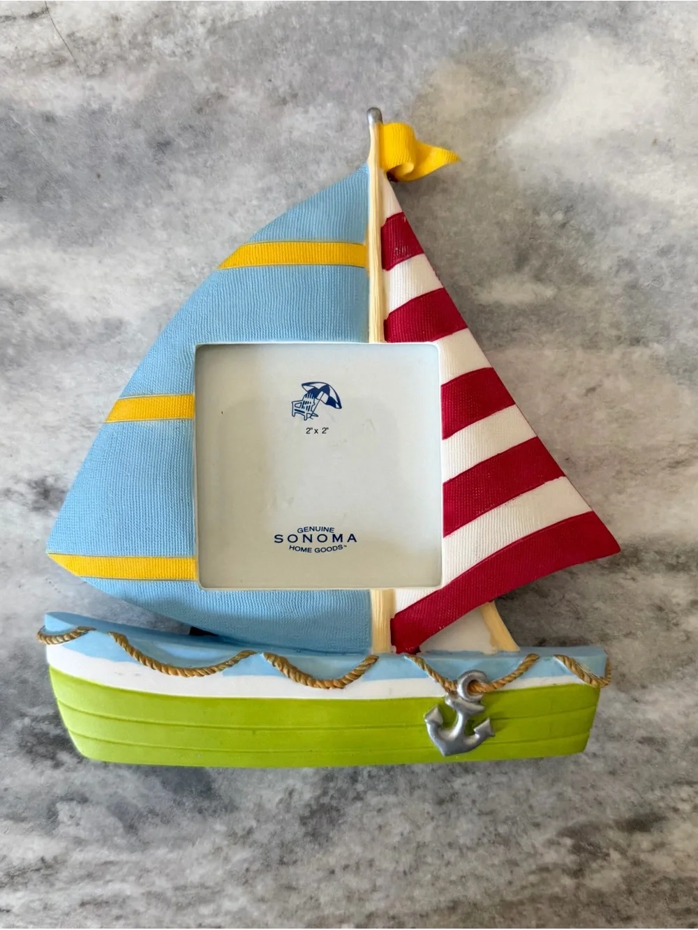 Sonoma Kids Sailboat Photo Frame in Blue, Red & Yellow